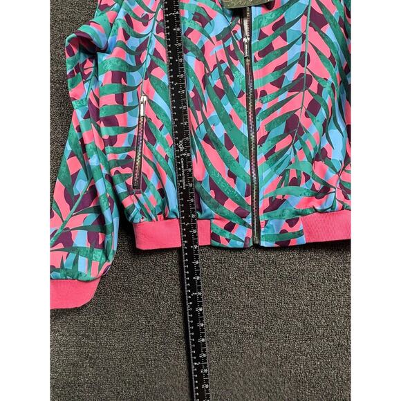 Sassy Jones Track Suit Womens Medium Pink Teal Tropical Jacket Joggers Set NEW - Picture 13 of 16